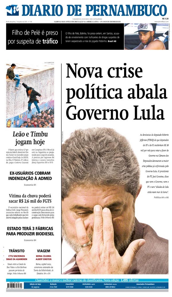Três capas marcantes do Diario sobre o mensalão