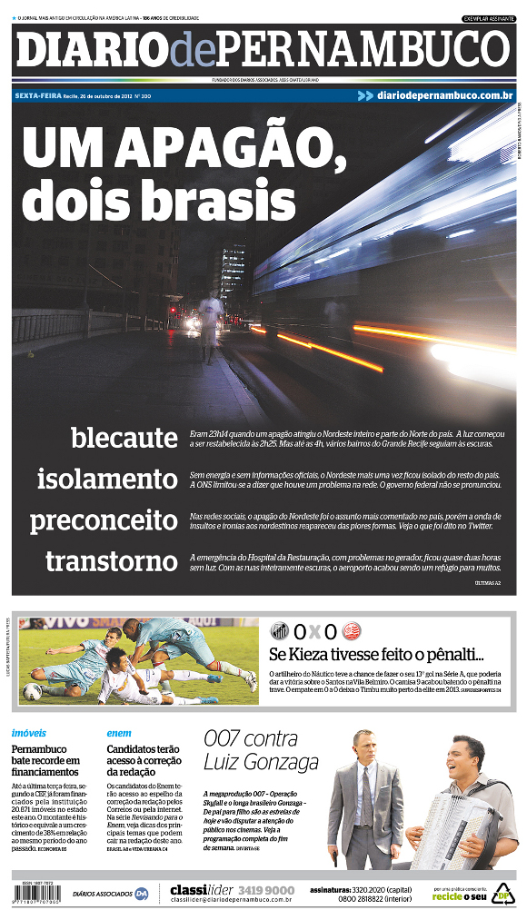Balanço das capas do Diario de Pernambuco em outubro