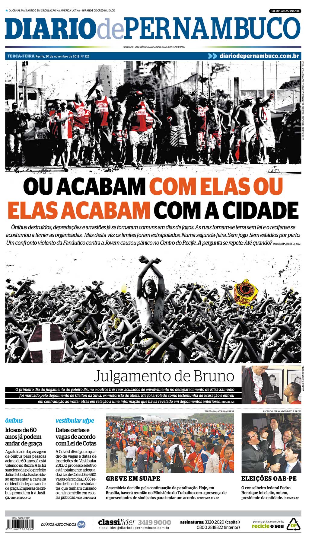 Balanço das capas do Diario de Pernambuco em novembro