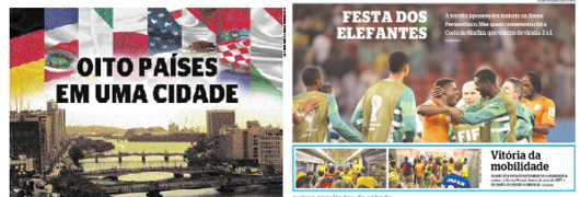 Um domingo, uma Copa, duas capas