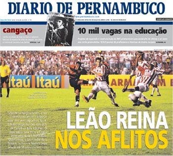 Capa do Diario em 14 de julho de 2008