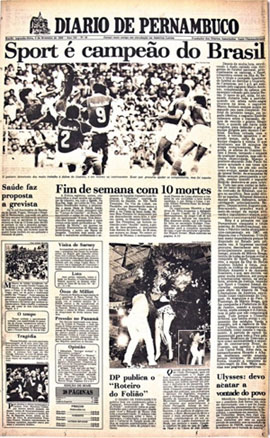Capa do Diario em 8 de fevereiro de 1988
