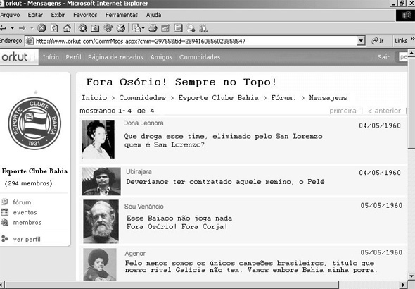 Orkut do Bahia em "1960"