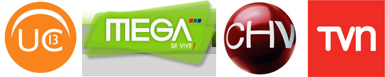 Canal 13, TV Mega, Chilevisión e TVN
