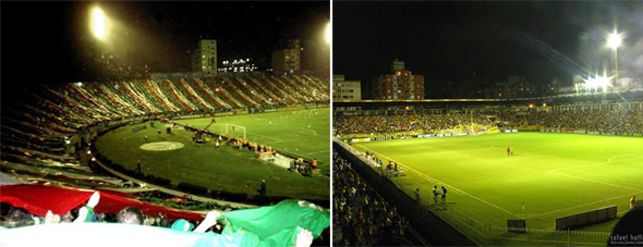 Estádios Palestra Itália, do Palmeiras, e Heriberto Hülse, do Criciúma
