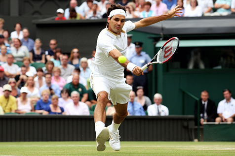 Roger Federer, botando pra quebrar em Wimbledon