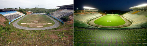 Estádio de Pituaçu, antes e depois
