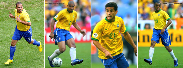 Ronaldo, Adriano, Fred e Robinho, o ataque da Seleção no Mundial de 2006