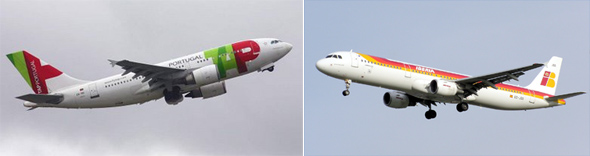 Aviões da TAP e da Iberia