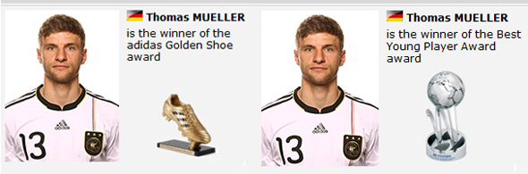 Thomas Müller, chuteira de ouro e revelação da Copa do Mundo de 2010
