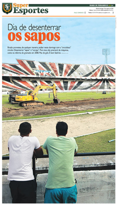 Diario de Pernambuco: 15/08/2010. Capa do caderno de esportes