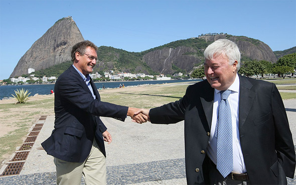 Jerome Valcke, secretário-geral da Fifa, e Ricardo Texeira, presidente da CBF, em encontrou no Rio de Janeiro, em setembro de 2010. Foto: CBF/divulgação