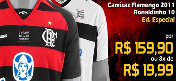Venda da comisa de Ronaldinho Gaúcho no Fla. Crédito: Flamengo/divulgação
