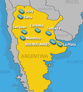 Mapa da Copa América 2011