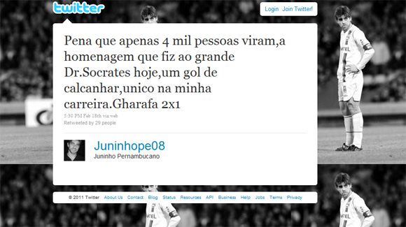 Juninho Pernambucano no Twitter