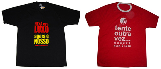 Camisas do hexa do Sport e Náutico, em 2011...