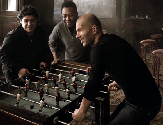 Maradona, Pelé e Zidane, gênios do futebol