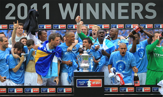 Manchester City, campeão da Copa da Inglaterra 2011. Foto: Manchester City/divulgação