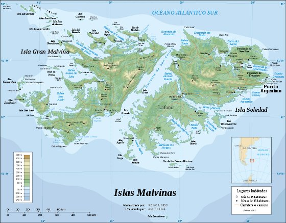Mapa das Ilhas Malvinas