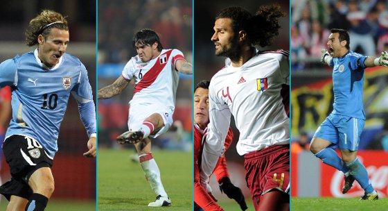 Semifinalistas da Copa América 2011: Uruguai, Peru, Venezuela e Paraguai. Foto: AFA/divulgação