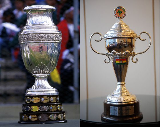Troféus da Copa América e da Copa Bolívia. Fotos: Conmebol/divulgação 