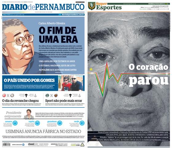 Capas do Diario de Pernambuco e do Superesportes: 30-08-11