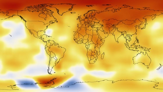 Mapa de calor do mundo