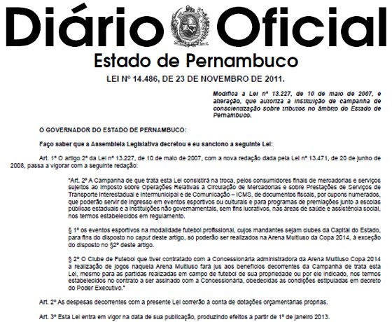 Diário Oficial de Pernambuco, 24/11/2011