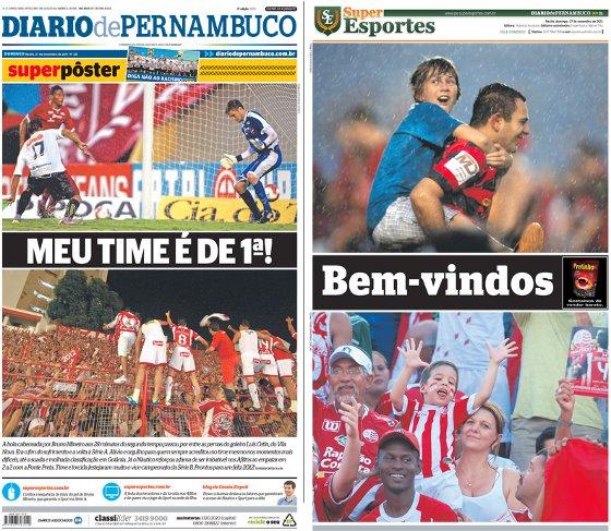 Capas do Diario de Pernambuco e Superesportes: 21-71-11
