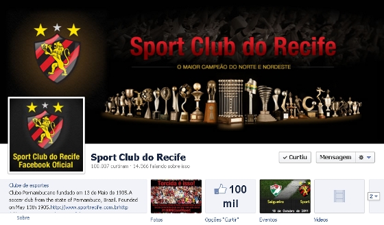 Facebook do Sport, 100 mil pessoas