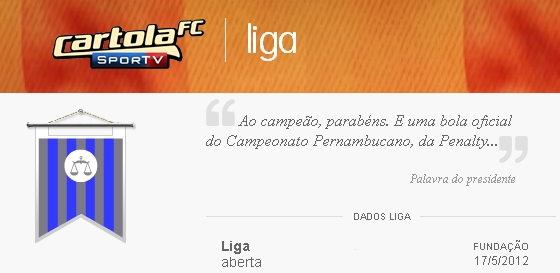Liga do blog no Cartola FC: Blog DP