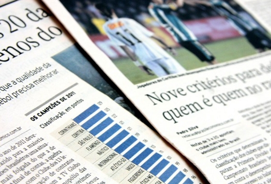 Jornal Brasil Econômico. Foto: Coritiba/divulgação