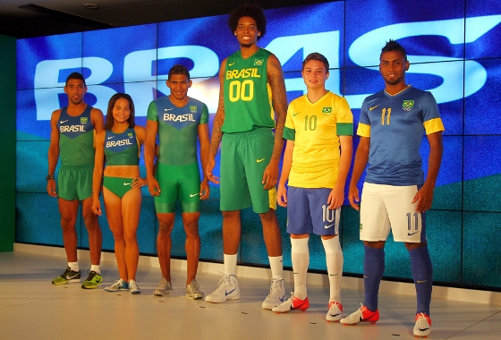 Uniformes do Brasil para os Jogos Olímpicos de 2012. Crédito: Nike/divulgação