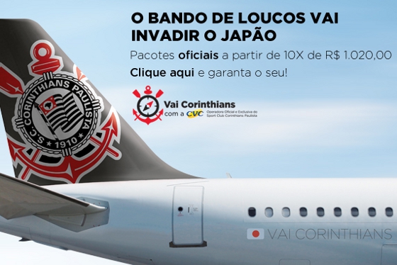 Pacote aéreo do Corinthians para o Mundial de Clubes. Crédito: Corinthians/divulgação