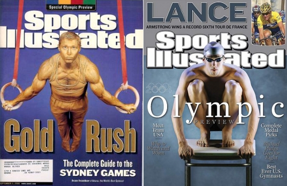 Edições da revista Sports Illustrated nas previsões olímpicas de 2000 e 2004