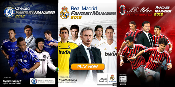 Fantasy Game oficial de Chelsea, Real Madrid e Milan. Crédito: divulgação