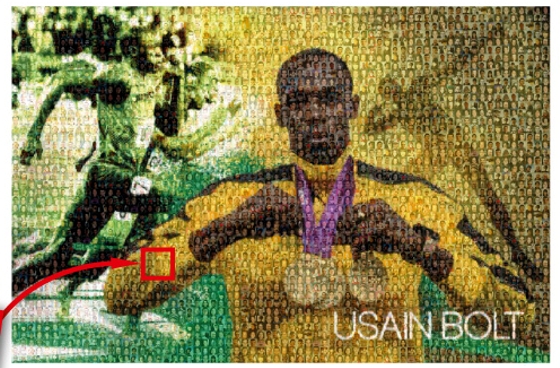 Mosaico de Usain Bolt