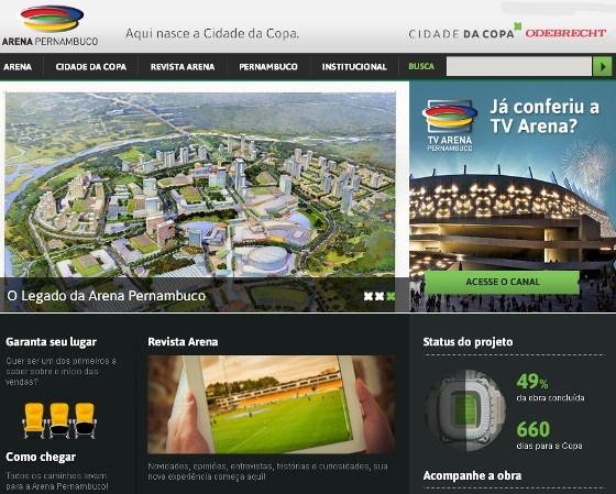 Site oficial da Cidade da Copa