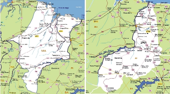 Mapas do Maranhão e do Piauí