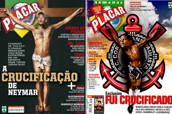 Capas da revista Placar em outubro/2012 e agosto/2001
