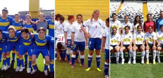 Times femininos de Boca Juniors (Argentina), Nacional (Uruguai) e Colo Colo (Chile)