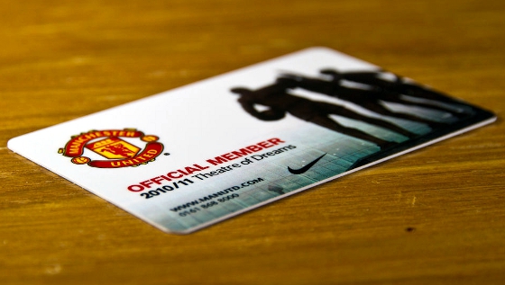 Cartão de sócios do Manchester United