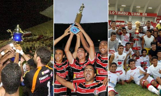 Campeões da Copa Pernambuco em 2007 (Sport), 2008 (Santa Cruz) e Náutico (2011). Foto: Alexandre Gondim, Edvaldo Rodrigues e Blenda Souto Maior/DP/D.A Press