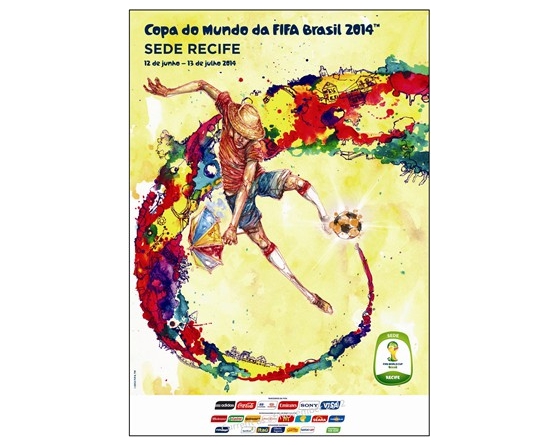 Pôster de Pernambuco para a Copa do Mundo de 2014. Crédito: Fifa/divulgação