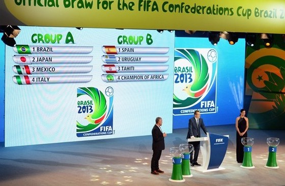 Sorteio da Copa das Confederações 2013. Foto: Fifa/divulgação