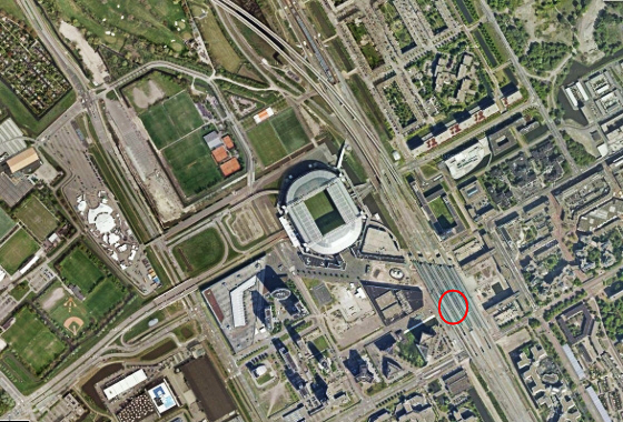 Amsterdam Arena. Crédito: Google Maps