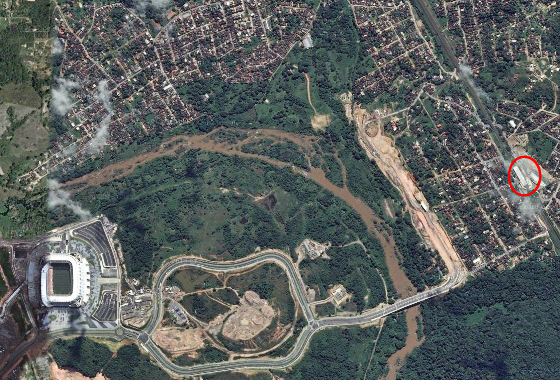 Arena Pernambuco. Crédito: Google Maps