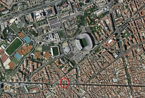 Camp Nou. Crédito: Google Maps