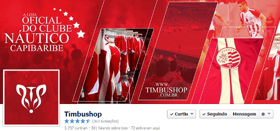 Facebook da loja Timbushop em 11/03/2014