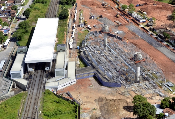 Obra do Terminal Integrado Cosme e Damião em março de 2014. Foto: Rafael Bandeira/Secopa